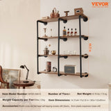 VEVOR Industrial Pipe Shelf 4 Tier 3PCS 11.8in W Wall-Mount Planks NOT Included V952-JSGZWJYGWMBHRV3CYV0