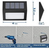 12 Pack Waterproof Solar Stair Lights Cool White Black V1188-MS-527-056