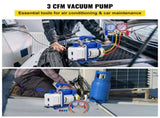 3CFM 84 L/M 1-Stage, Refrigerant Vacuum Pump Refrigeration Gauges A/C Air Conditioning 1440 RPM 1/4 V952-3CFM1-4HPZKBZJ001V3