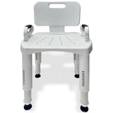 Orthonica Premium Adjustable Shower Chair with Armrests 158kg Capacity SHC-MAS-073-WH