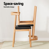 Artiss 2x Dining Chairs Rubber Wood Leather Seat Black MO-DIN-B-02-PU-BKX2