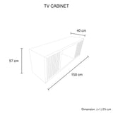 TV Cabinet MDF Brown Colour Two Sideboards Open Space V43-TVC-TOBY