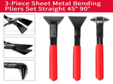 3 Pieces Hand Seamers Sheet Metal Tools,45&degand 90&degSheet Metal Bending Pliers Set for Flattening V1192-AZ-W-10444