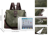 Women's Leather Backpack Waterproof Anti-Theft Casual Daypack for School Work Travel, 12 Inch V1237-ZY-924-009