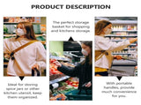 1Pc Multipurpose Black Plastic Storage Basket with Handles for Grocery and Seasoning Storage V1366-AZ2-W-19444