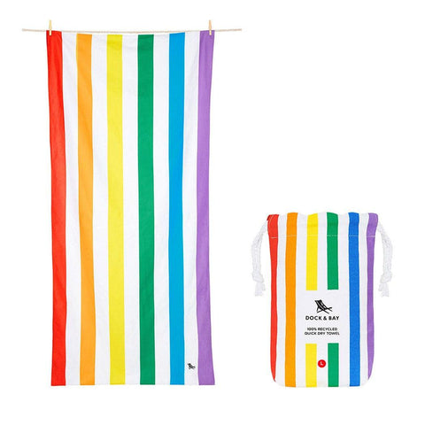 Dock & Bay Beach Towel Cabana Collection L | Quick Dry | Rainbow Skies DB-TOWLB-SUM-LG-RA-R