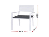 Gardeon 4PC Outdoor Dining Chairs Stackable Aluminum Lounge Chair Patio Furniture ODF-CHAIR-ALU-WH-4X