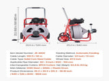 Drain Cleaner Machine 30m x 13mm, Auto Feed Sewer Snake Drain Auger on Wheels, Portable Drain V952-ZDJJKLSGDSTJXZPK9002V3