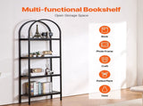 Metal Bookshelf, 4-Tier Arched Industrial Bookshelf, Small Rustic Vintage Storage Bookcase with Open V952-JSSJGXJSM4C1MP64LV0
