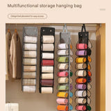 Black Home Organisation Set - 8 Pocket Handbag Hanging Organiser and 26 Slot Yoga Clothes Storage V888-ELOSUNG56129-2