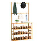 GOMINIMO Bamboo Clothes Rack and Shoe Rack Shelves 80cm V227-3720402116060