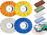 8 Inch Airway Buffing Wheels Aluminum Wheel Polishing Kit in Diameter 5/8 Arbor Hole, Compound and V1259-DP01-A-1190