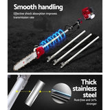 Giantz 4 Stroke Pole Chainsaw Petrol Hedge Trimmer Tree Pruner 12'' 7 In 1 PCAW-4S-40CC-TM