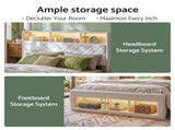Artiss Queen Bed Frame with Storage Charging Station & LED White BFRAME-G-CORE-Q-BK-ABC