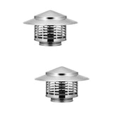 Stainless Steel Chimney Cap Plated Silver Longevity and Efficiency 2Pcs V1369-AZ3-W-18022