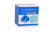 2-Piece Blue Smart ATM Piggy Banks - Kids Electronic Money Safe with Password Lock & Auto-Roll V888-ELOSUNG39502