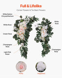 VEVOR Artificial Wedding Arch Flowers Kit White With 2 Pcs Flowers 2 Pcs Drapes V952-HLGMHTJ4JTBSCANWFV0