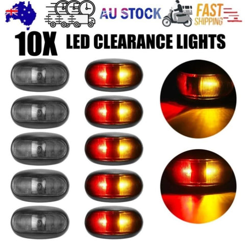 10X LED Clearance Lights Amber Red Side Marker Lamp Truck Trailer Caravan 12-24V V201-W13281975