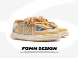 Amber Sneakers Vintage Unisex Shoes Couple Sneakers Classic Court Shoes - Beige - Size 9 V1102-M-SHOE-43521-BEIG-9AU9EU42
