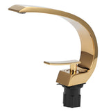 G1/2 Curve Design Undercounter Basin Water Faucet Single Hole Basin Cold and Hot Mixer TapGold V1294-YM0901-3112200145612