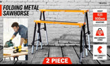 2Pc Mastercraft Sawhorse Metal Folding Non-slip Surface Saw Horse 120KG Capacity V465-SDY-55035