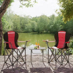 SONGMICS Folding Camping Chair with Bottle Holder Red and Black V227-8498101001450