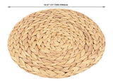 6 Pack 13 Inch Water Hyacinth Braided Placemat, Seagrass Woven Round Placemats, Natural Wicker V1370-AZ4-04068