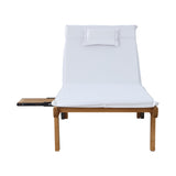 Gardeon 2x Sun Lounge Wooden Lounger Outdoor Furniture Day Bed Wheel Patio White ODF-B-LOUNGE-WHEEL-WHX2