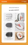 9-piece White and Orange Complete Home Cleaning Brush Set - Stainless Steel Telescopic Bathroom V888-ELOSUNG53028