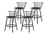 Artiss 4x Bar Stools Swivel Leather Padded Metal BA-TW-T5033A-BKX4