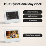 Artiss 7" Digital Day Clock Calendar Alarm White DDC-7INCH-WH