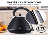 Pronti Rose Trim Collection Toaster & Kettle Bundle - Black KTL-TSR-COM-BK