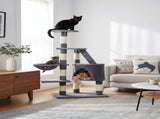 CARLA HOME 120cm Cat Tree for Indoor with Condo, Hammock & Plush Perchfor for Kittens & Adult LSB-36377