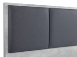 Queen 4 Pcs Bedroom Suite with Dresser Fabric Upholstery MDF Combination of Black & Cement Colour V43-BDS-COP-4PC-DRS