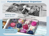 Tie Organizer Box, 16-Cell Clear Tie Rack Organizer, Stackable Tie Display Rack, Drawer Closet V1369-AZ3-W-08879