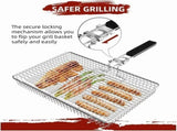 Large Grill Basket Portable Folding BBQ Grilling Rack for Fish Vegetables and Shrimp, Camping V1189-LC-RY-00182