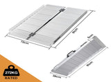 EQUIPMED 91cm Portable Folding Aluminium Access Ramp, 272kg Rated, for Wheelchair, Mobility Scooter, V219-HELRMPEQ09SA