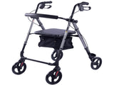 EQUIPMED 4 Wheel Lightweight Rollator Walker, Aluminium Frame, Seat, Carry Bag, for Seniors, V219-HELWLKEQ95TB