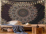 Pink Cat Ear Sunset Projection Lamp and 150x200cm Black Mandala Tapestry Combo - USB Powered ABS V888-ELOSUNG53521