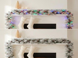 Christabelle 2.74m Alpine Snow Christmas Garland Pre Lit Multi Function LED Timer Flocked Pine 112_WFLAS274