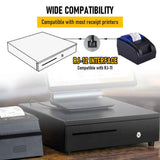 Heavy Duty Metal Cash Drawer, 5 Note&6 Coin Trays,Black V1181-OF011-BK