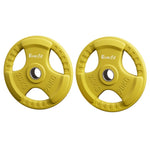 Everfit Weight Plates Standard 20kgx2 Dumbbell Barbell Plate Weight Lifting Home Gym Yellow FIT-K-DB-PL-SET-40KG