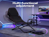 Artiss Steel Foldable Racing Simulator Cockpit Seat Wheel Stand Gear Shifter Mount Black RSC-FOLD-BK
