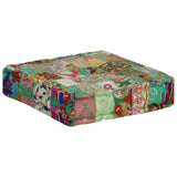 Patchwork Pouffe Square Cotton Handmade 50x50x12 Cm Green 43_246576