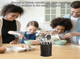 Cutlery holder for crockery, suitable for countertops, 2-pack, stainless steel black kitchen utensil V1259-DP01-BO-296