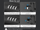 Portable Safe Box for Travel, Combination Security Case LockBox with Code, Waterproof Anti-Theft V1369-AZ3-W-11432