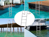 Dock Ladder, Removable 4 Steps, 500 lbs Load Capacity, Aluminum Alloy Pontoon Boat Ladder with 3.1'' V952-MTZTCXSJFHXJDT0PBV0