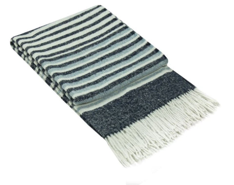 Richmond Throw - Reclaimed Wool Blend - Navy V164-RI2