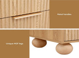 Artiss 2x Bedside Table Round Legs 2 Drawers Pine FUR-Z-BS-03-WDX2
