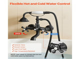 Clawfoot Tub Faucet, Wall Mount Bathtub Faucets with Handheld Shower, Vintage Oil-Rubbed Bronze V952-BGSZZYGLTLTHLAC1L002V0